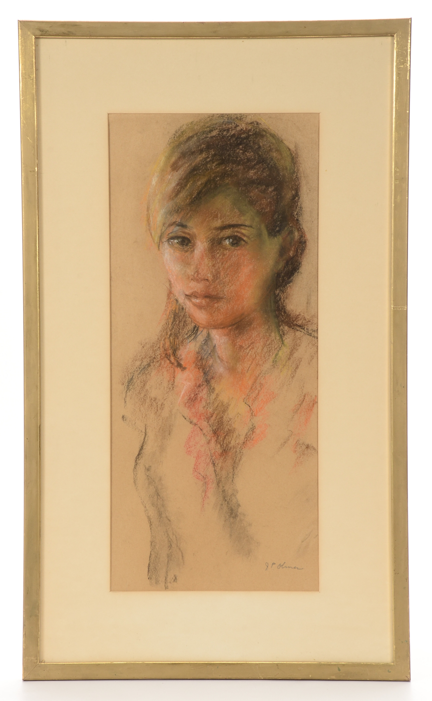 Jessie Phil Olmes Original Conté Crayon Drawing