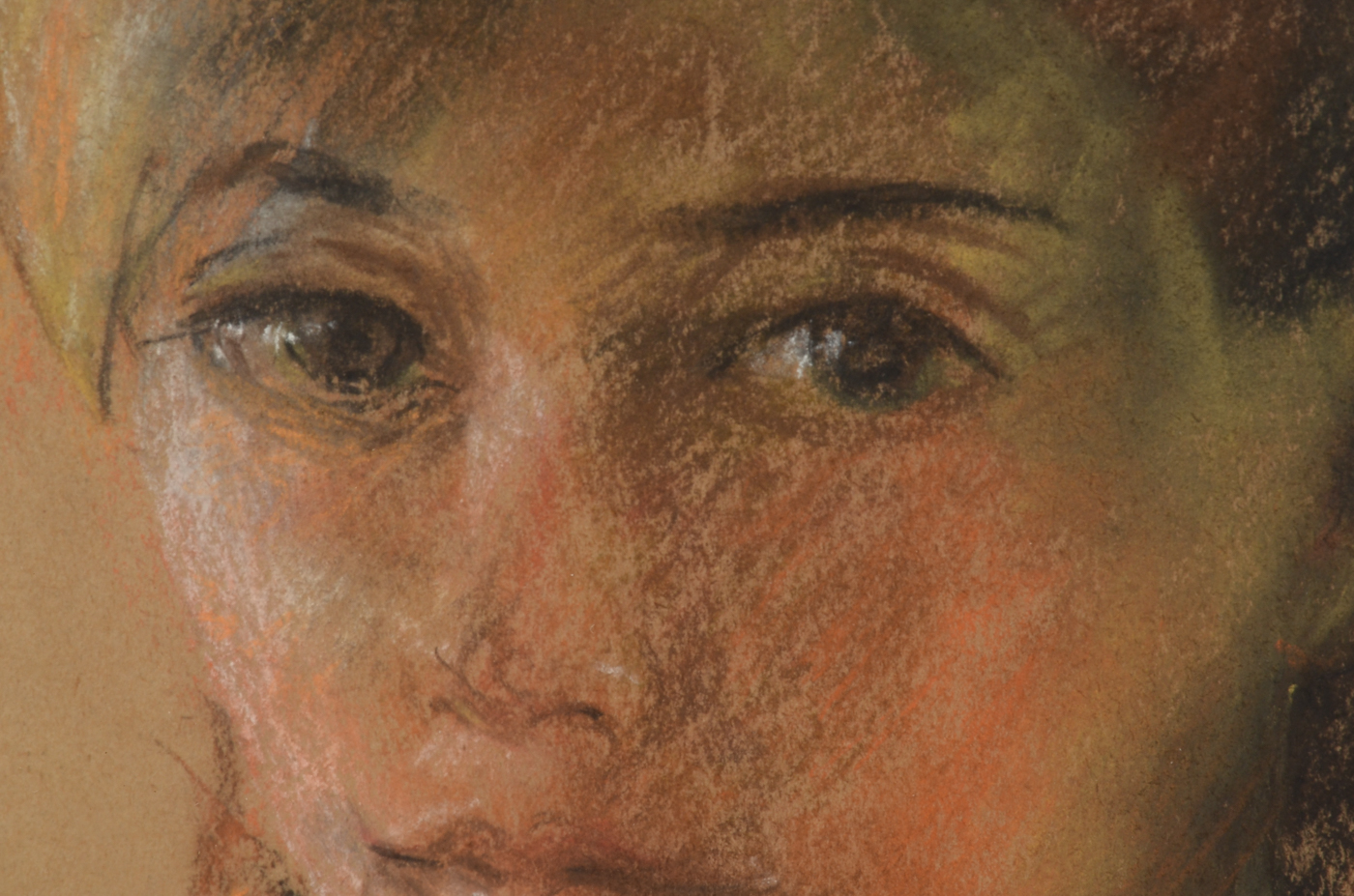 Jessie Phil Olmes Original Conté Crayon Drawing