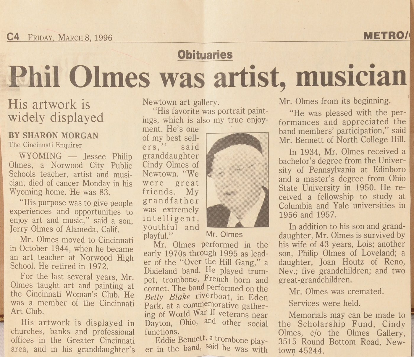 Jessie Phil Olmes Original Conté Crayon Drawing