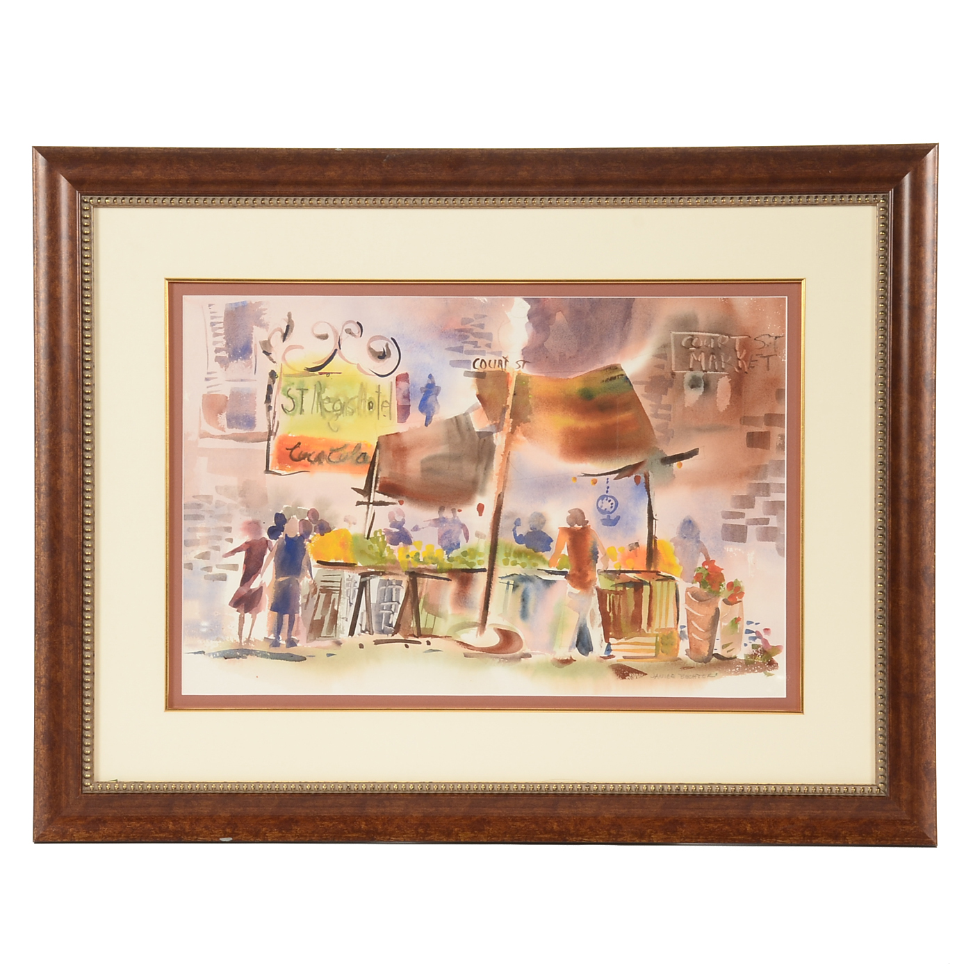 Janice Bechter Original Watercolor Painting of Court Street Market