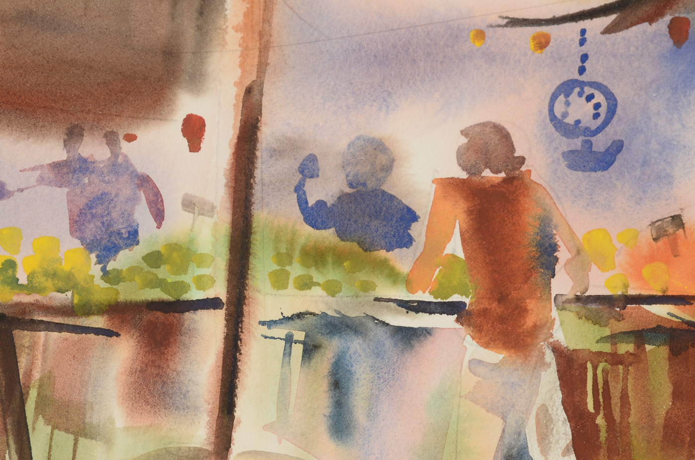 Janice Bechter Original Watercolor Painting of Court Street Market