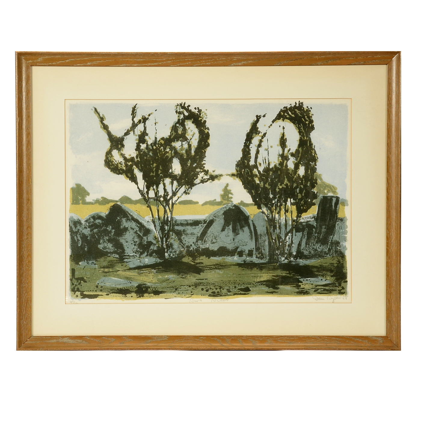 Dan Tyson Signed Limited Edition 1988 Hand-Pulled Lithograph "Turo Trees"