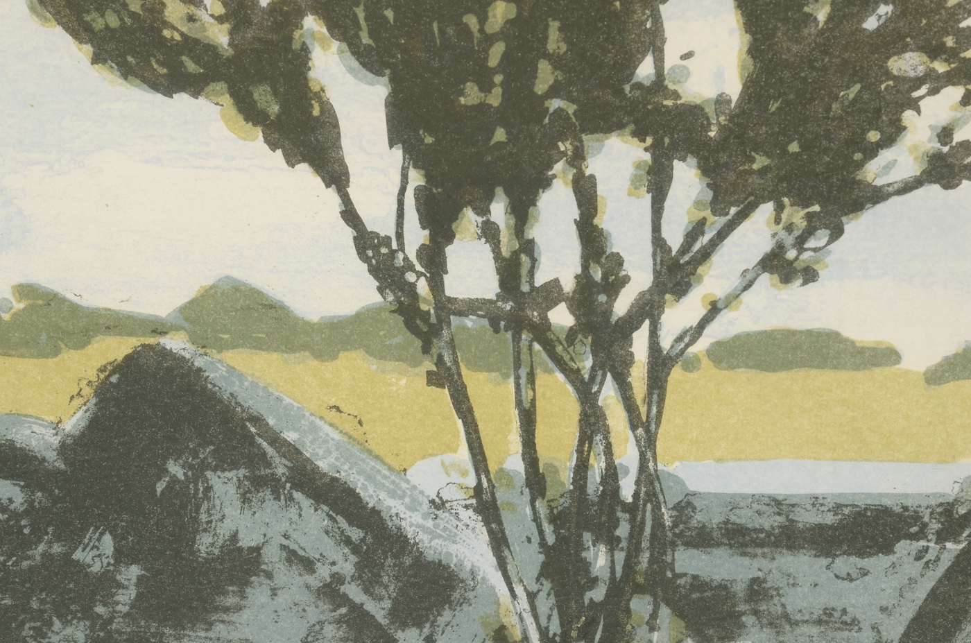 Dan Tyson Signed Limited Edition 1988 Hand-Pulled Lithograph "Turo Trees"