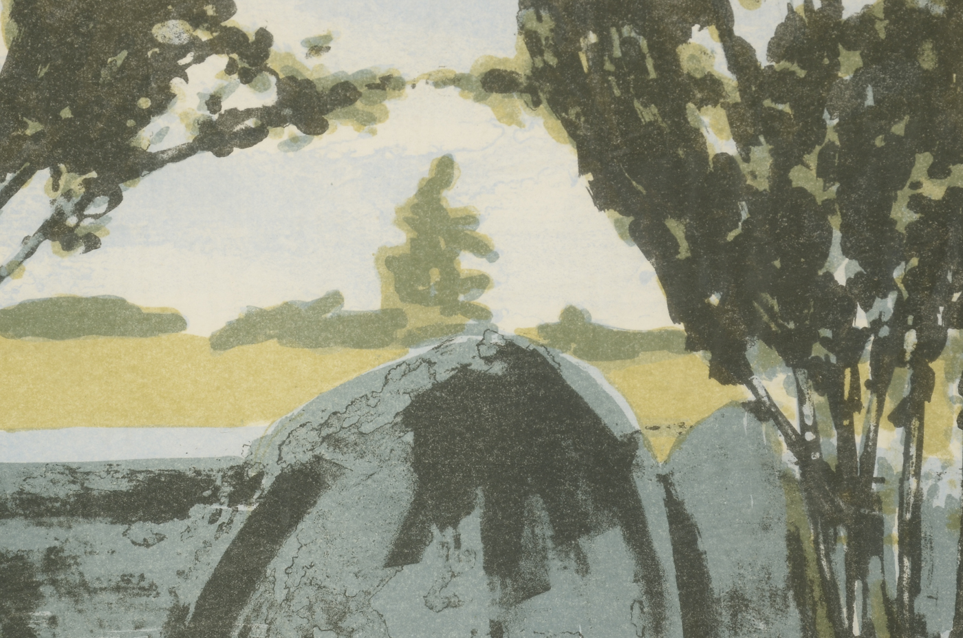 Dan Tyson Signed Limited Edition 1988 Hand-Pulled Lithograph "Turo Trees"