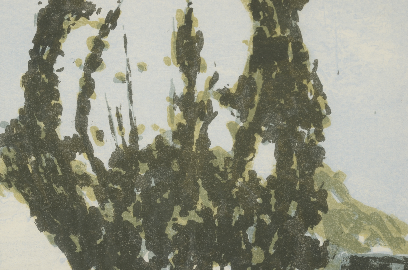 Dan Tyson Signed Limited Edition 1988 Hand-Pulled Lithograph "Turo Trees"