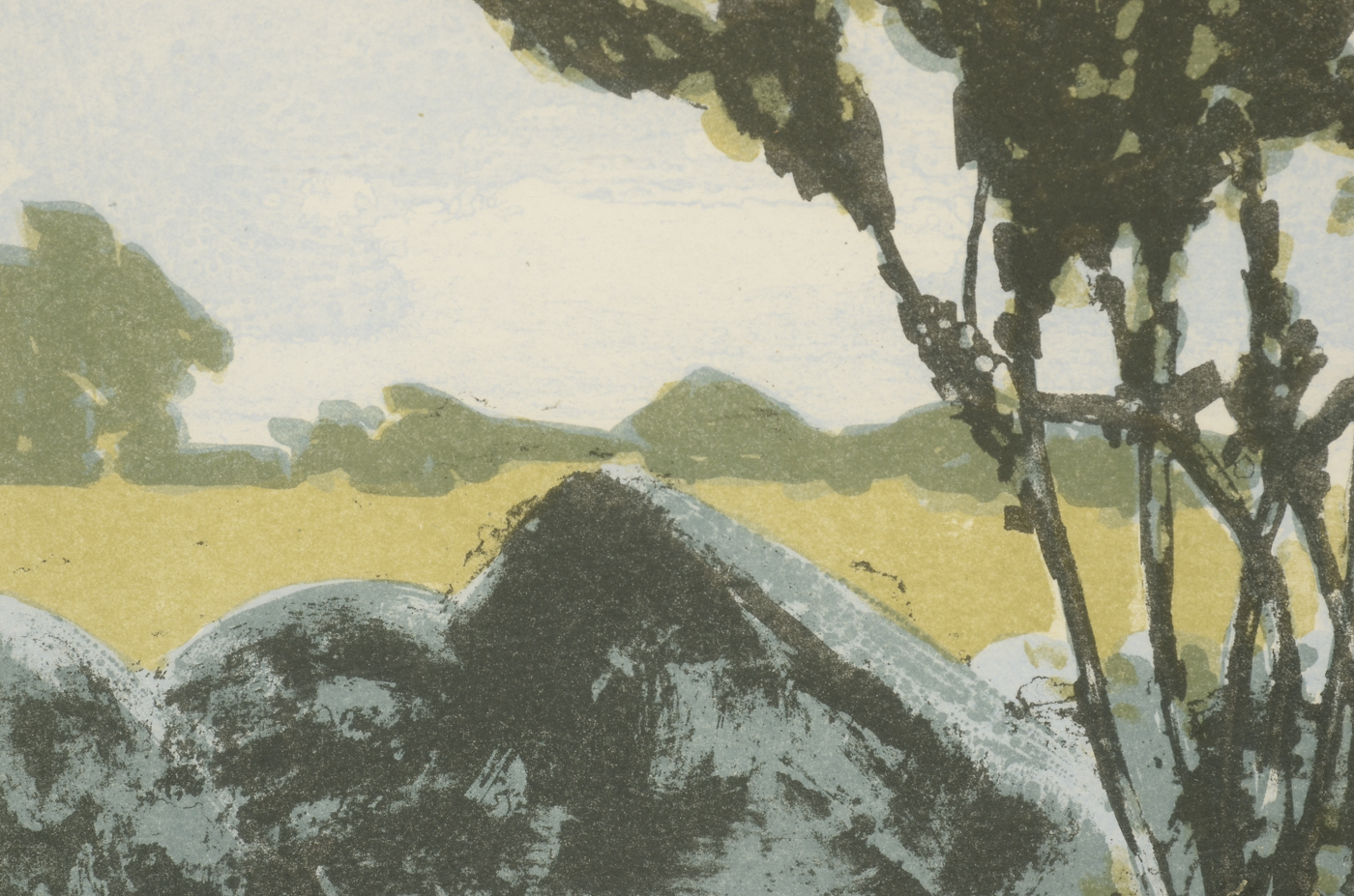 Dan Tyson Signed Limited Edition 1988 Hand-Pulled Lithograph "Turo Trees"