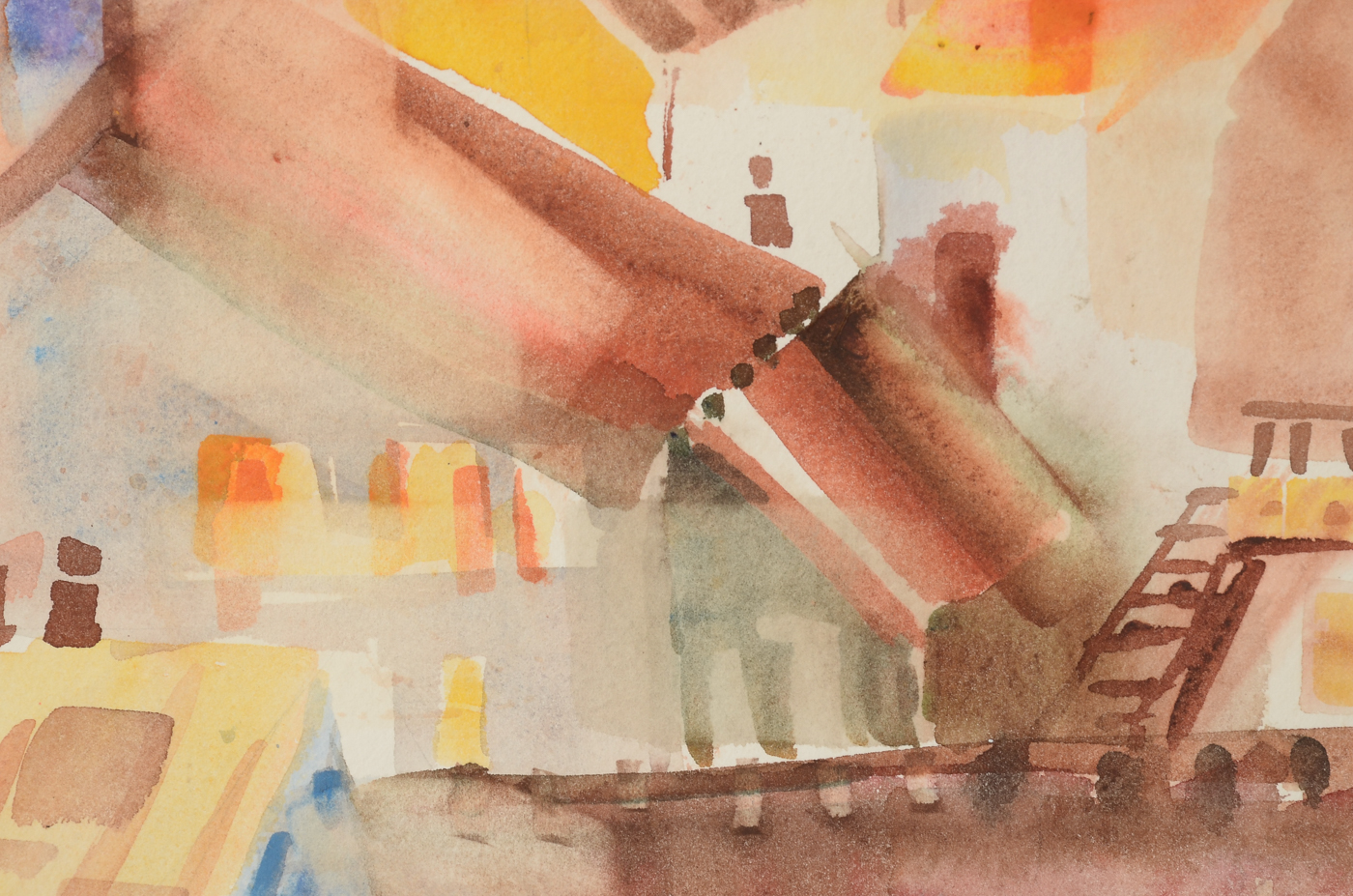 Janice Bechter Original Watercolor Painting of Findlay Market