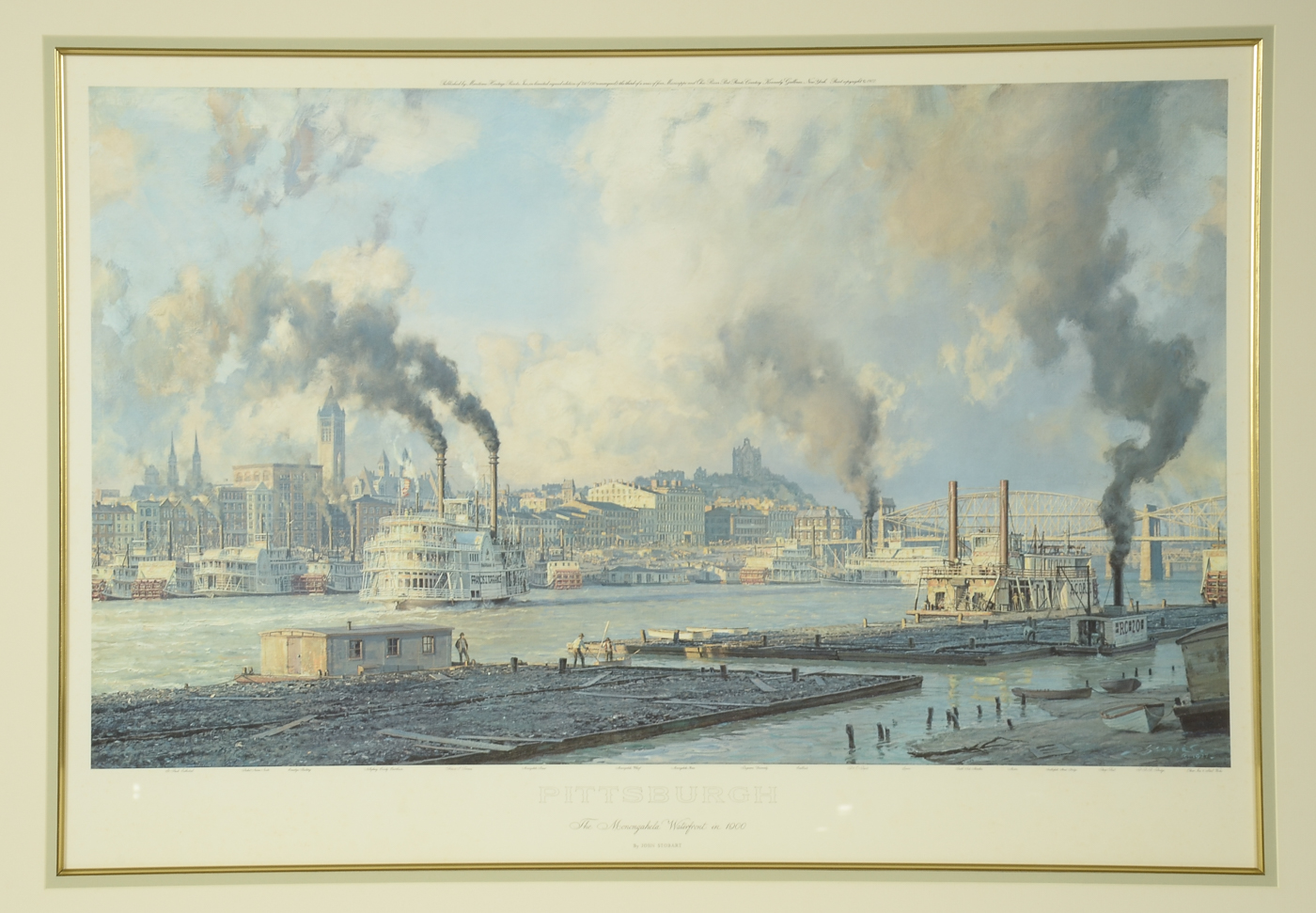 John Stobart Offset Lithograph "Pittsburgh, The Monongahela Water