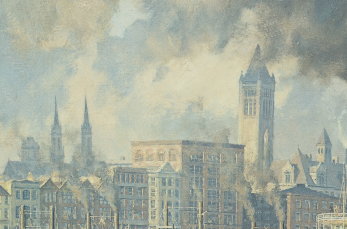 John Stobart Offset Lithograph "Pittsburgh, The Monongahela Water