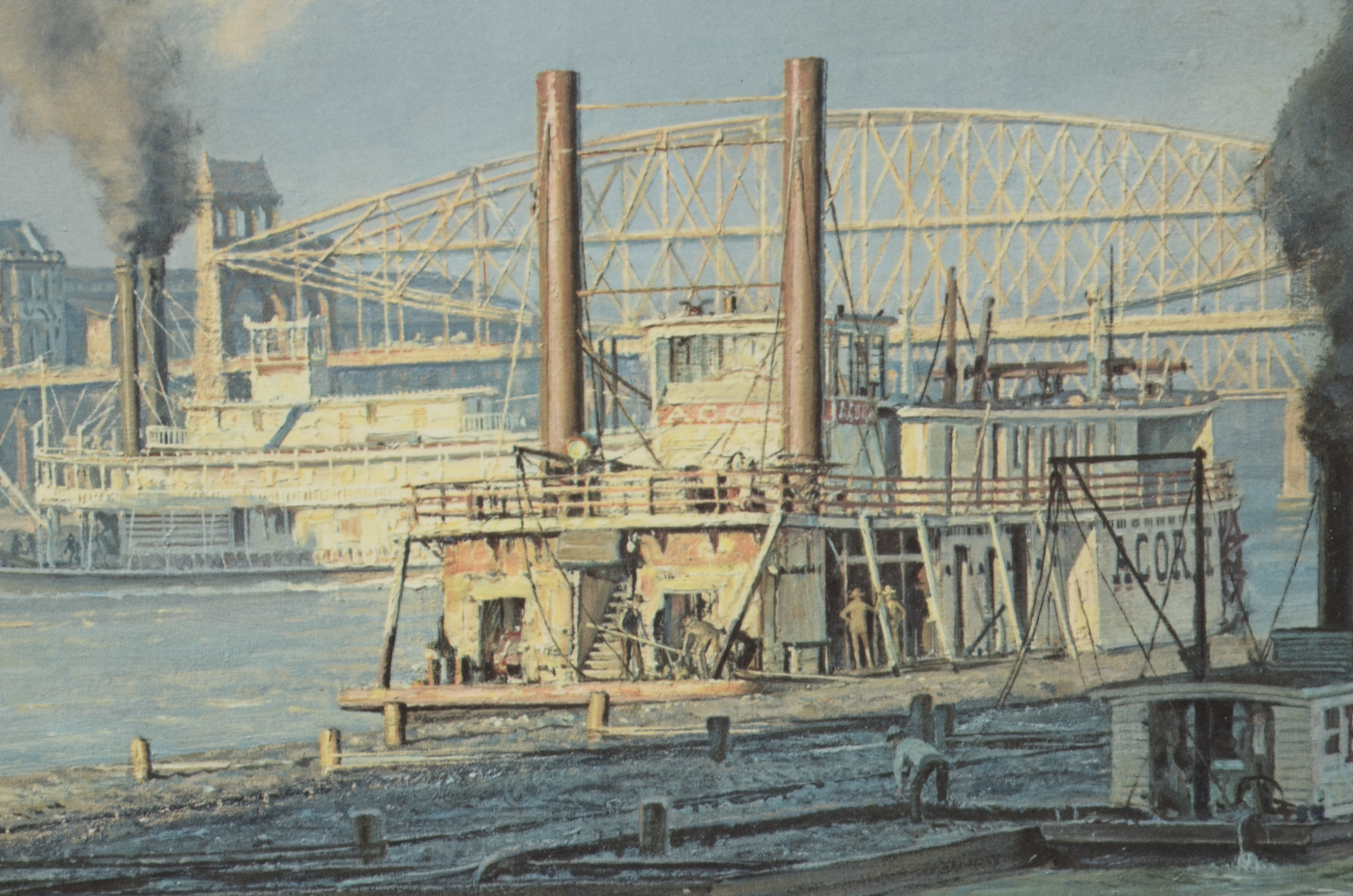 John Stobart Offset Lithograph "Pittsburgh, The Monongahela Water