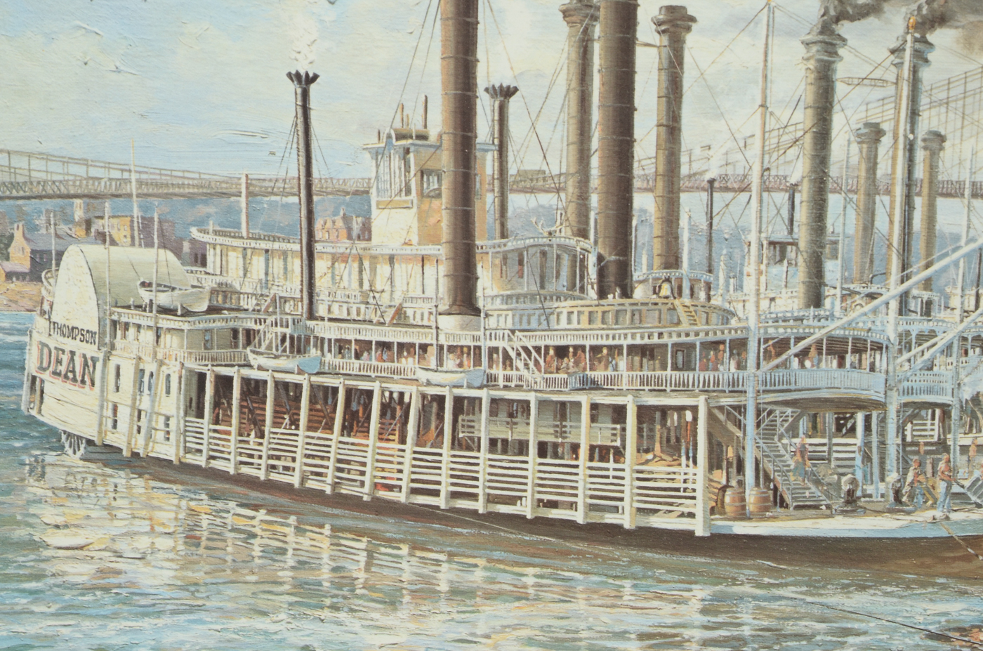 Michael Blaser Signed Limited Edition Offset Lithograph "The Public Landing, Cincinnati 1875"
