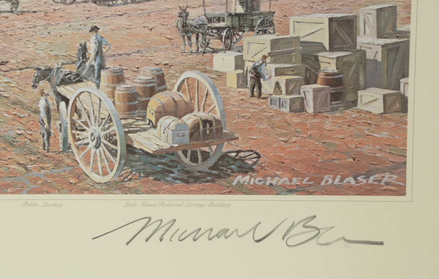 Michael Blaser Signed Limited Edition Offset Lithograph "The Public Landing, Cincinnati 1875"