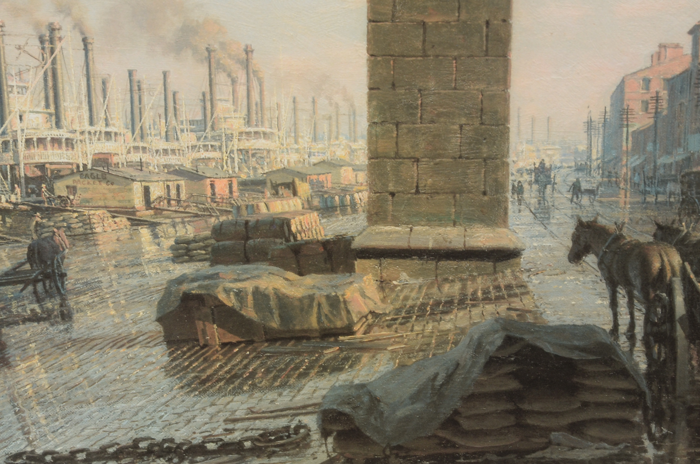 John Stobart Signed Limited Edition Offset Lithograph "St. Louis, A View through the Arches of the Eads Bridge in 1876"