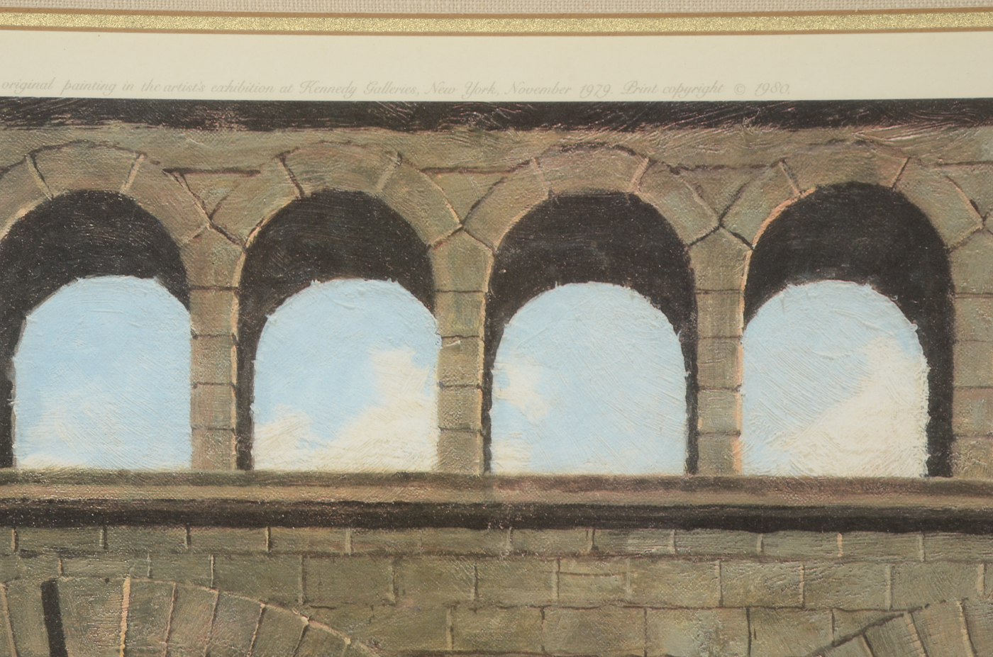 John Stobart Signed Limited Edition Offset Lithograph "St. Louis, A View through the Arches of the Eads Bridge in 1876"