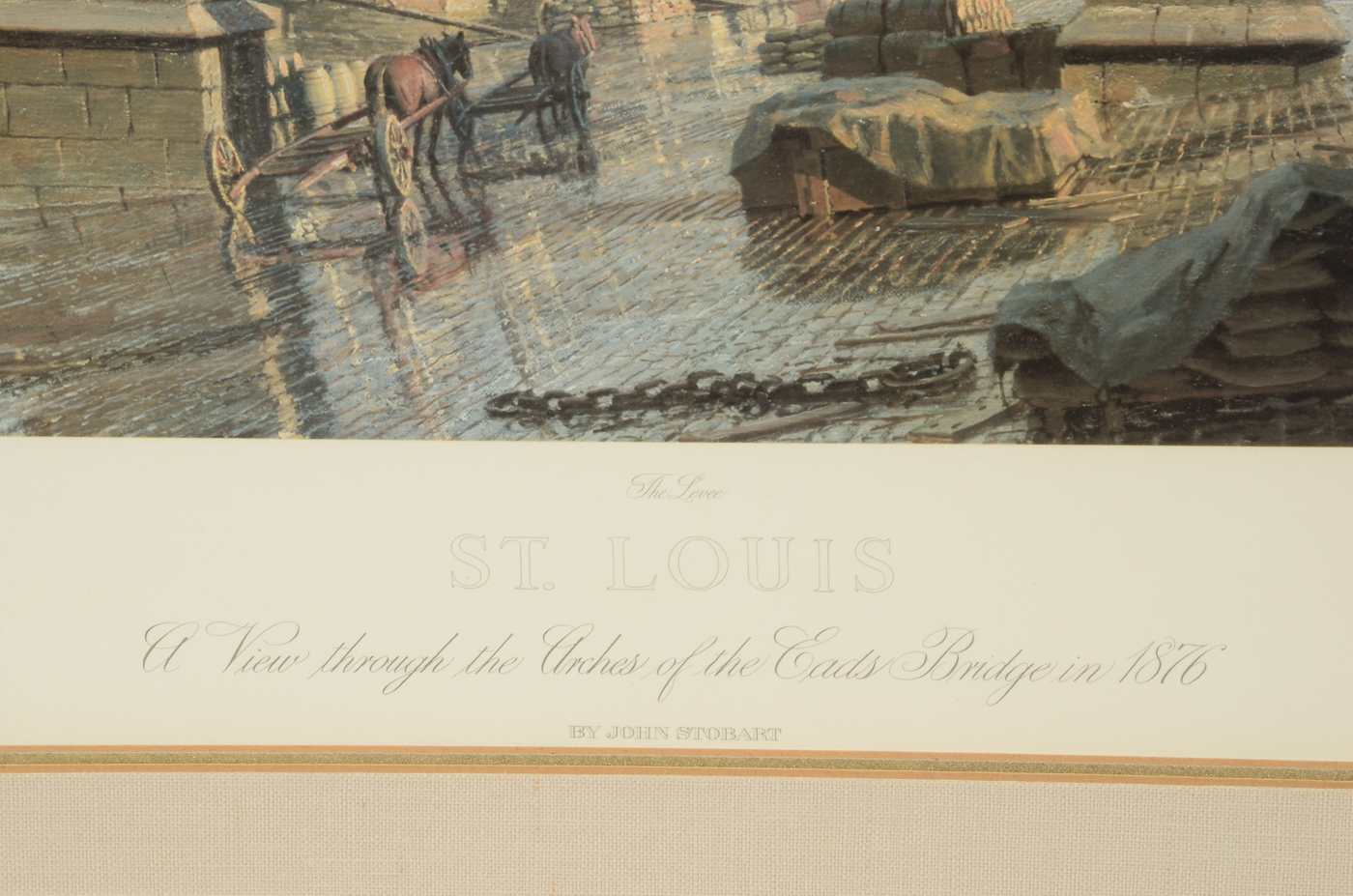 John Stobart Signed Limited Edition Offset Lithograph "St. Louis, A View through the Arches of the Eads Bridge in 1876"