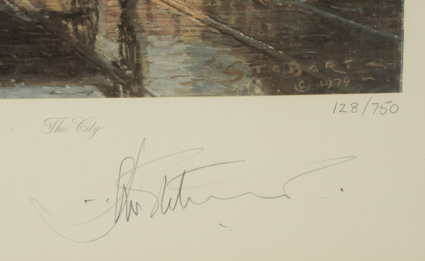 John Stobart Signed Limited Edition Offset Lithograph "St. Louis, A View through the Arches of the Eads Bridge in 1876"