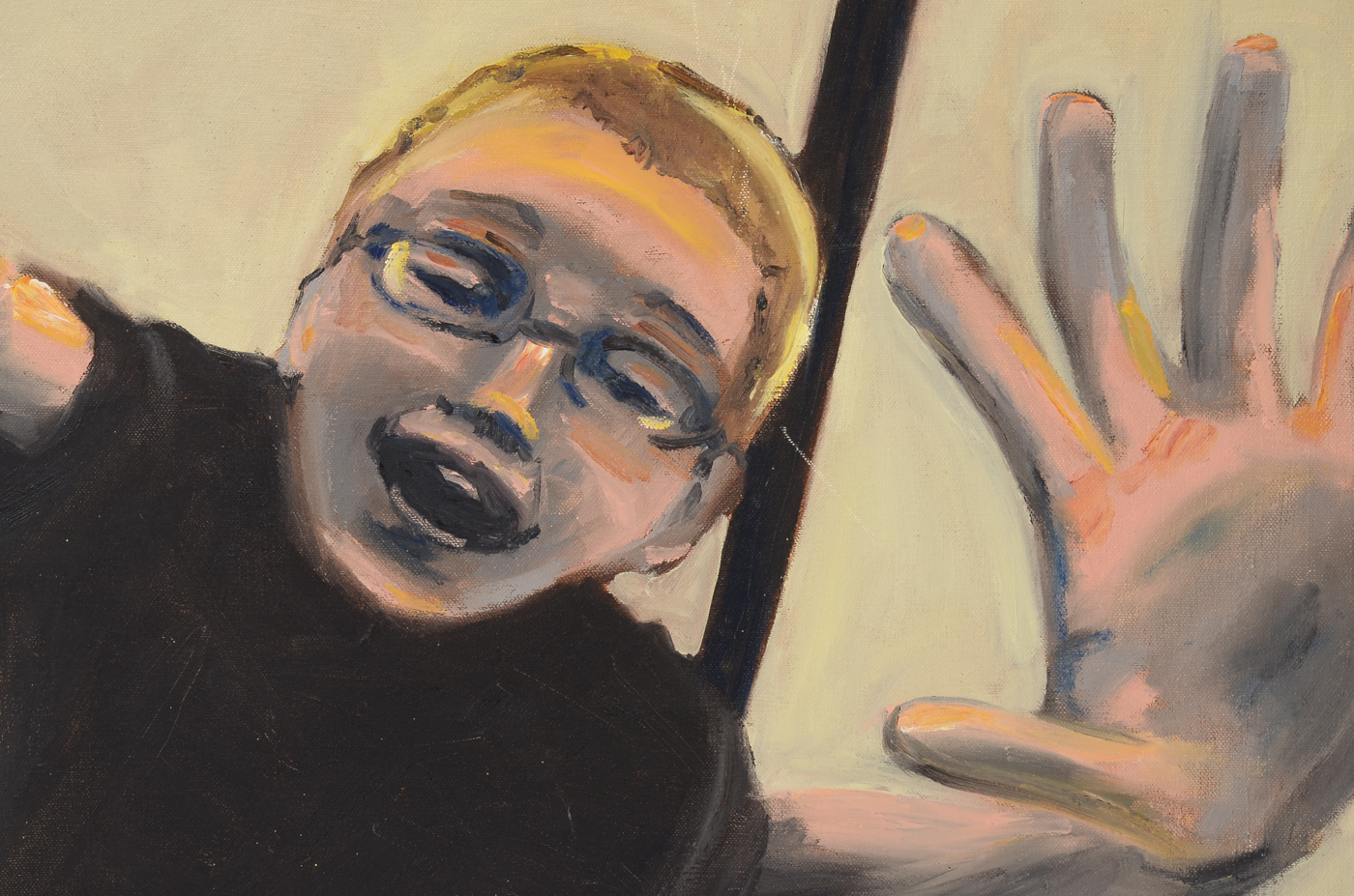 Anna Zabaglio Original Oil Painting on Canvas "Girl Falling"