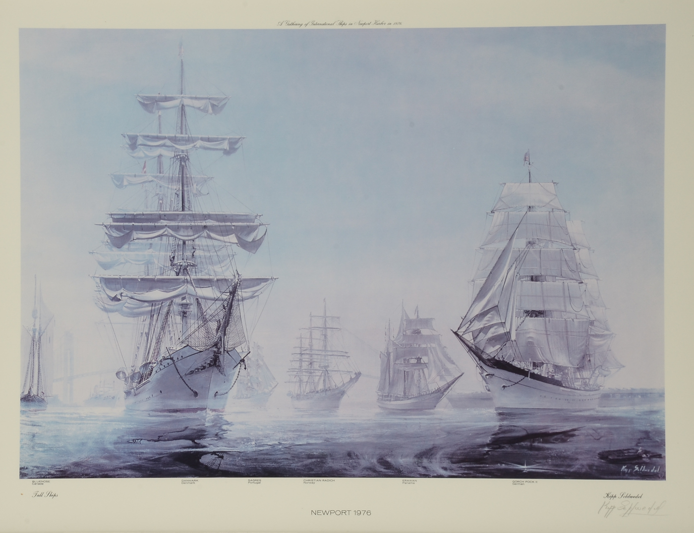 Kipp Soldwedel Signed Offset Lithograph "Newport 1976"