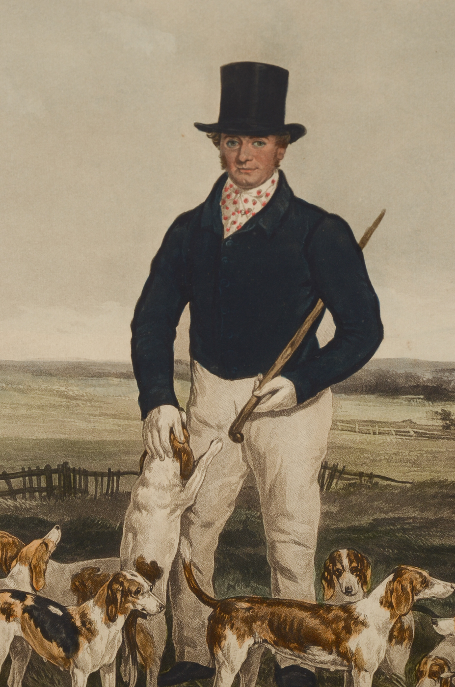 Hand-Colored Aquatint Etching after Henry Hall "The Merry Beaglers"