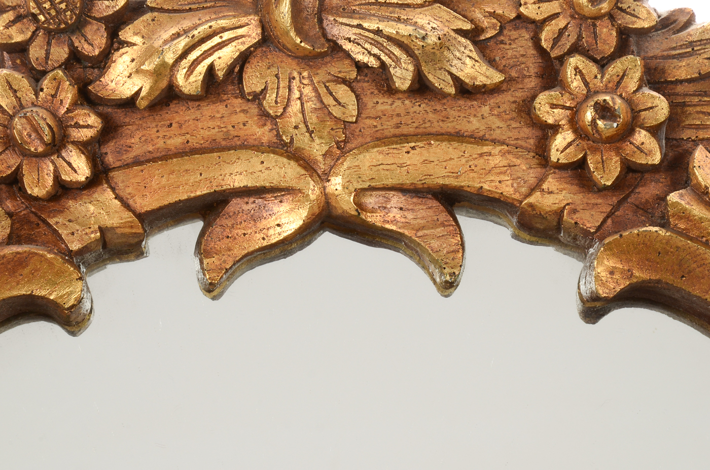 Large Wall Mirror in Ornate Carved Wooden Frame