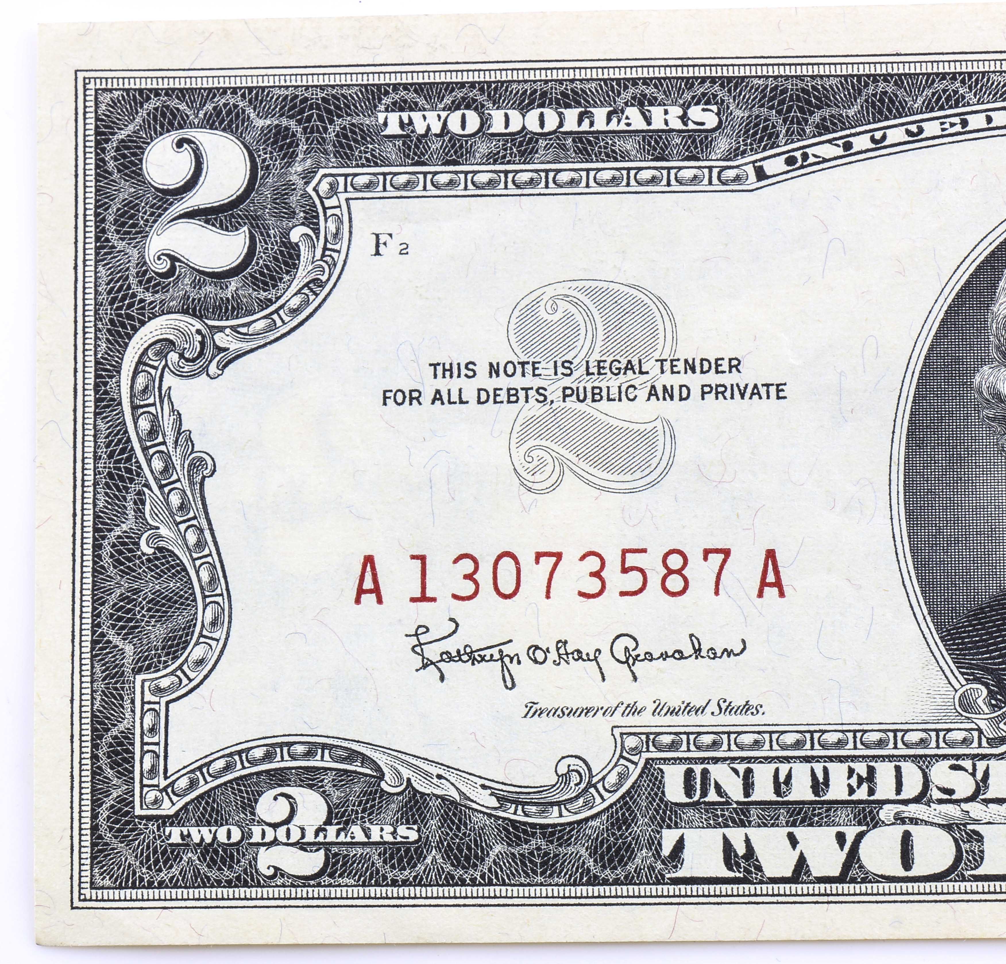 Twenty-Four Vintage Two Dollar Legal Tender Notes