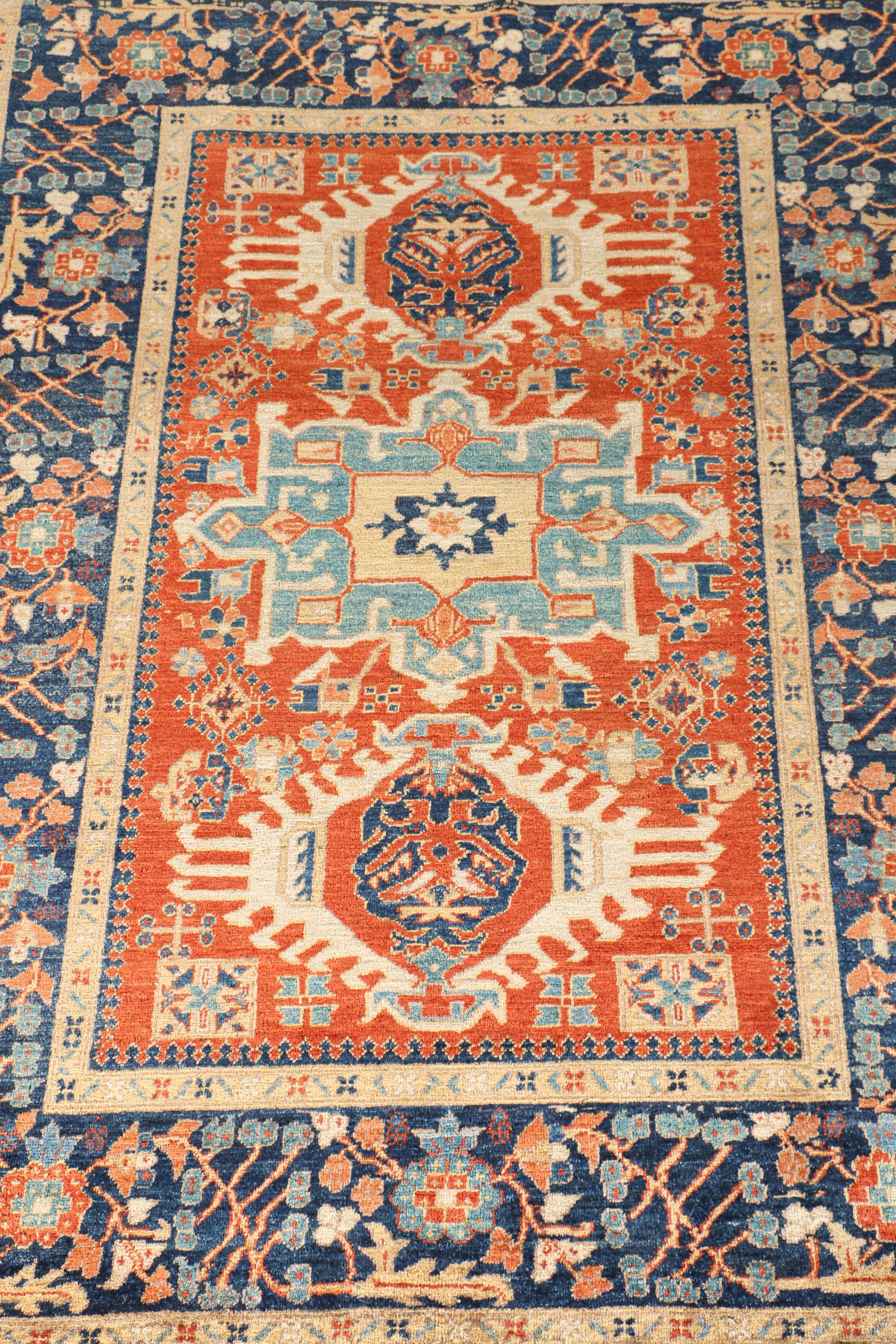 Hand-Knotted Pakistani Karaja Area Rug