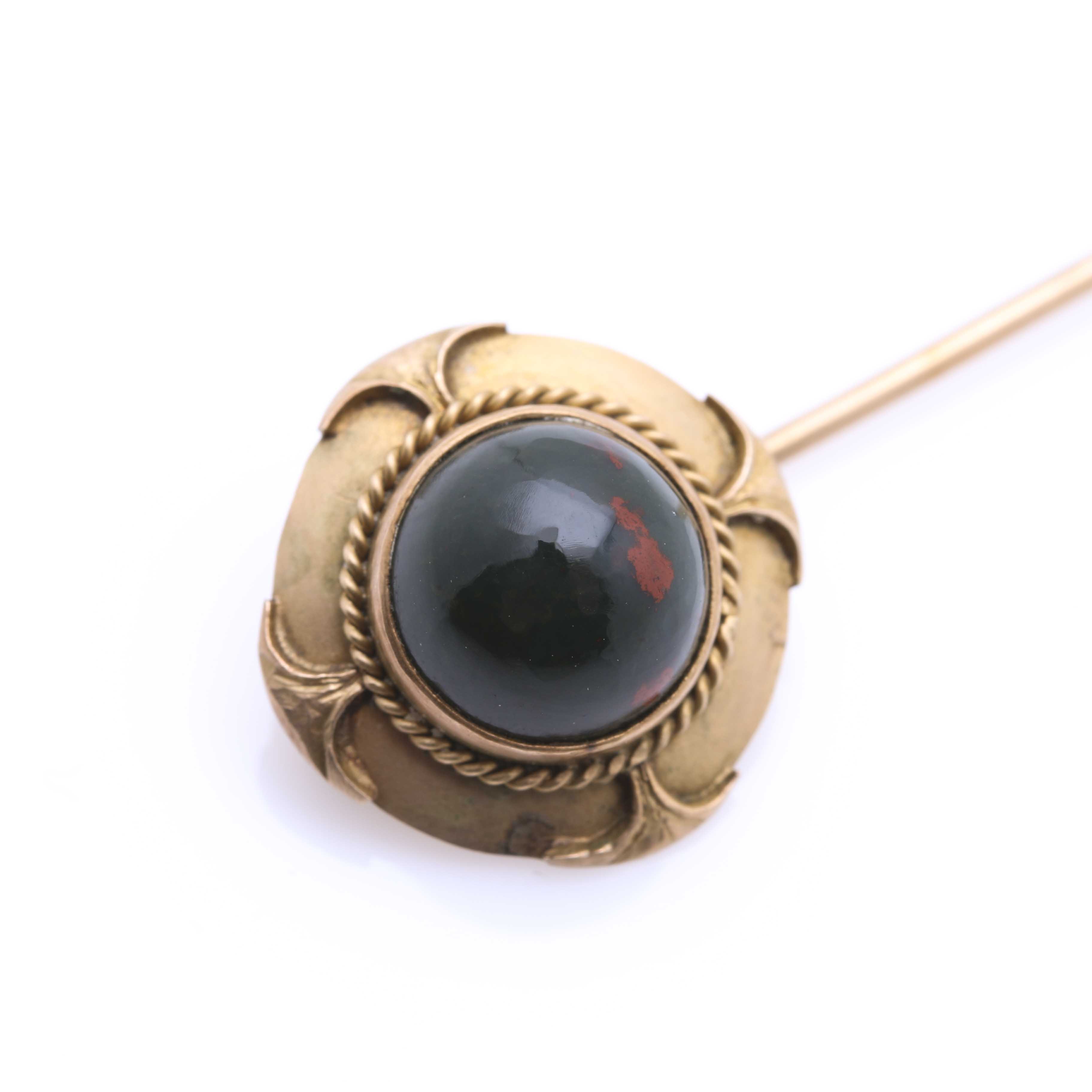 10K Yellow Gold Antique and Vintage Pins With Gemstones