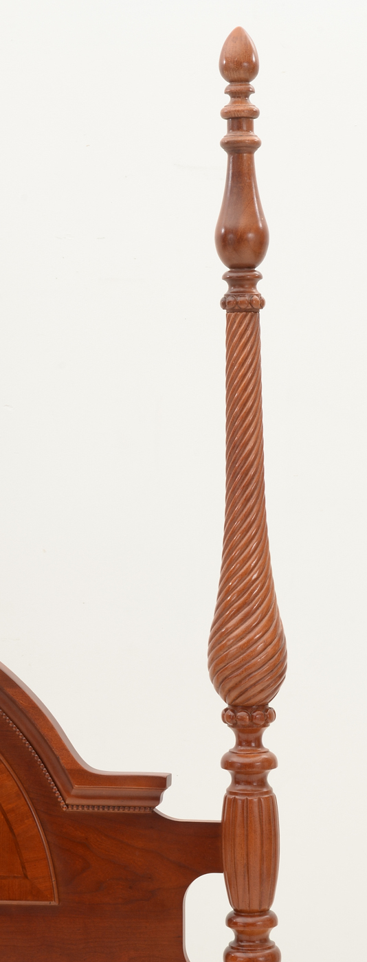 Colonial Style Inlaid Queen Tall Post Bed