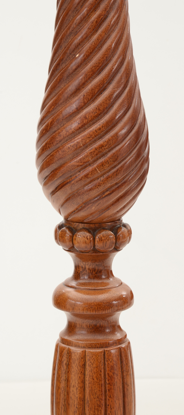 Colonial Style Inlaid Queen Tall Post Bed