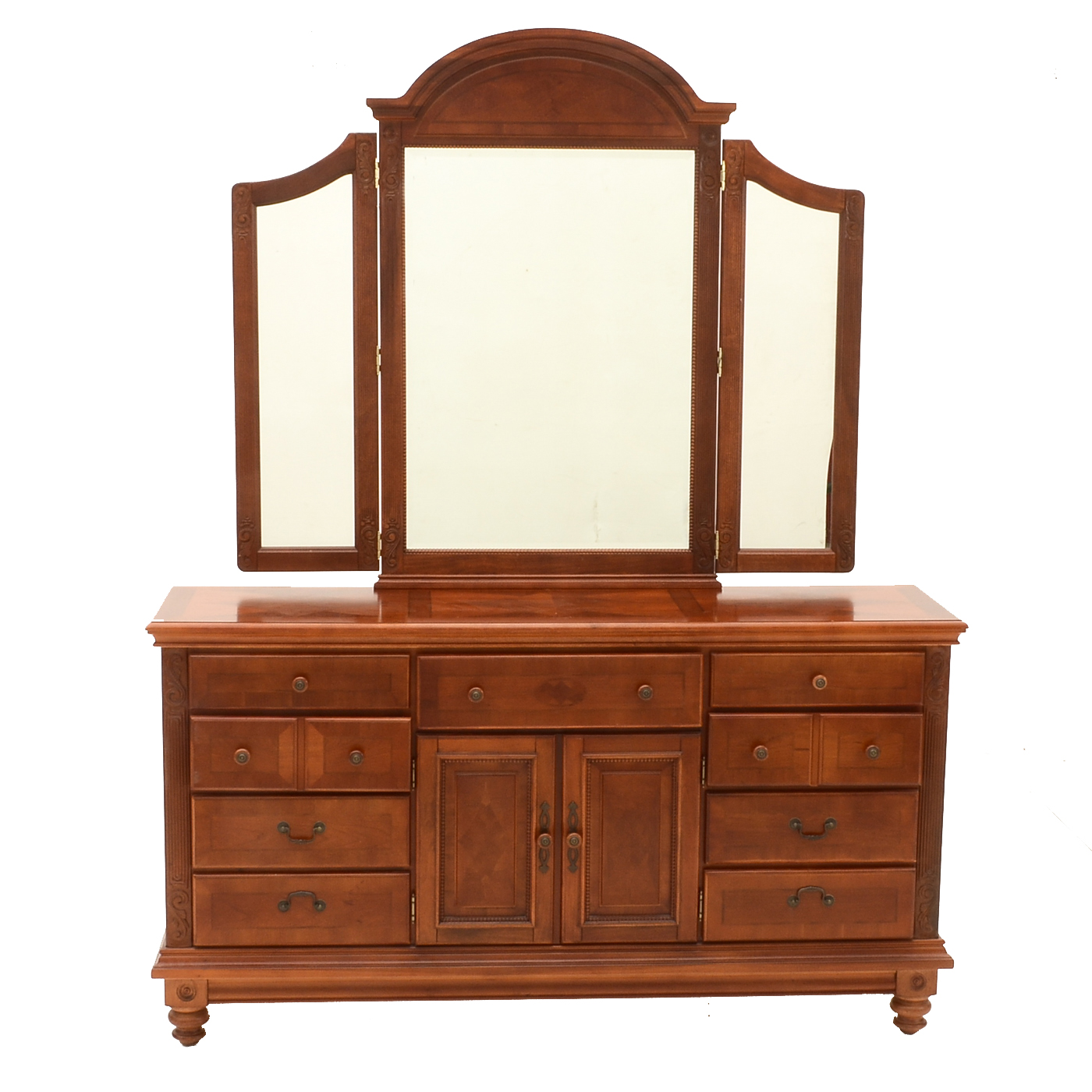 Colonial Styled Dresser with Mirror