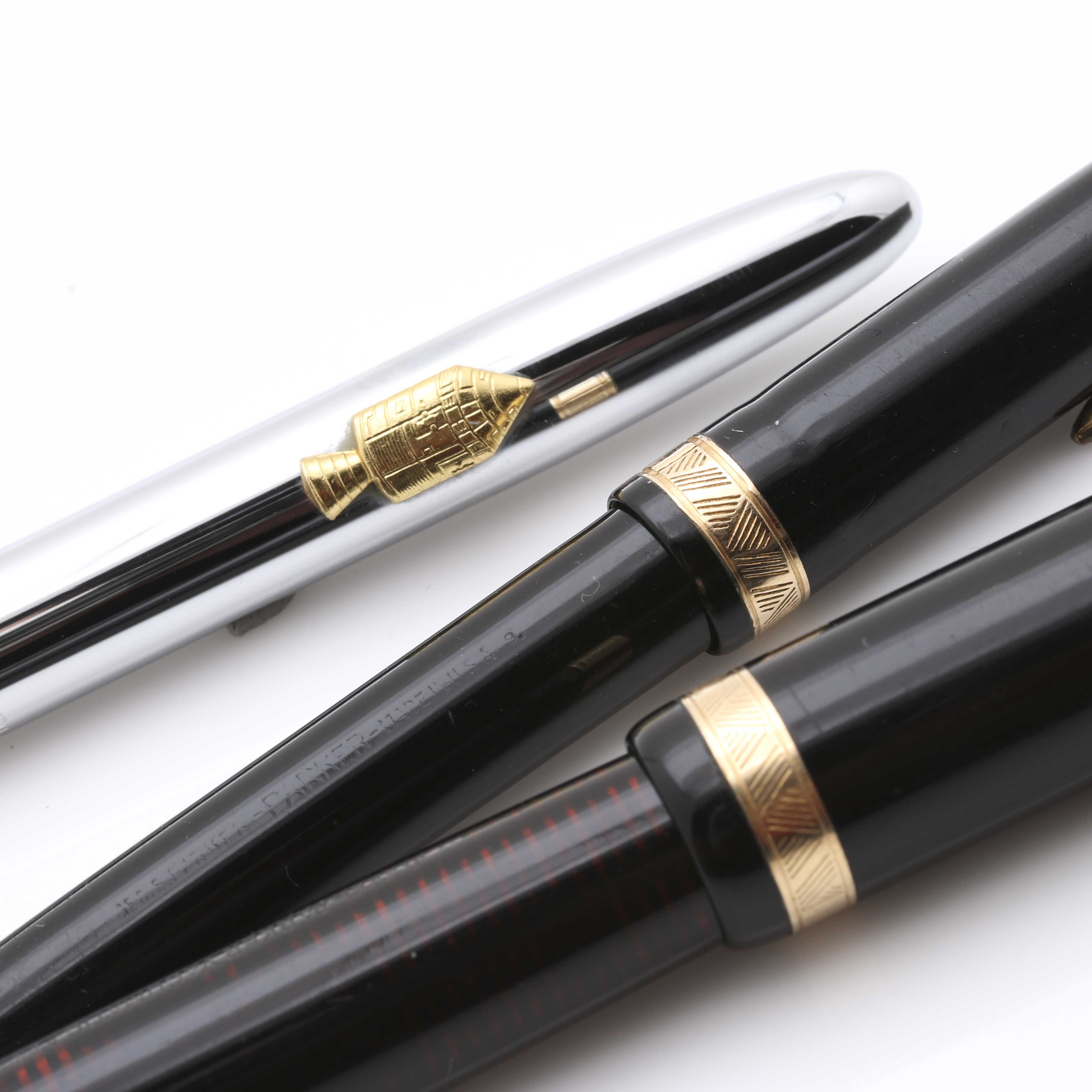 Vintage Belt Buckles and Pens Including Parker