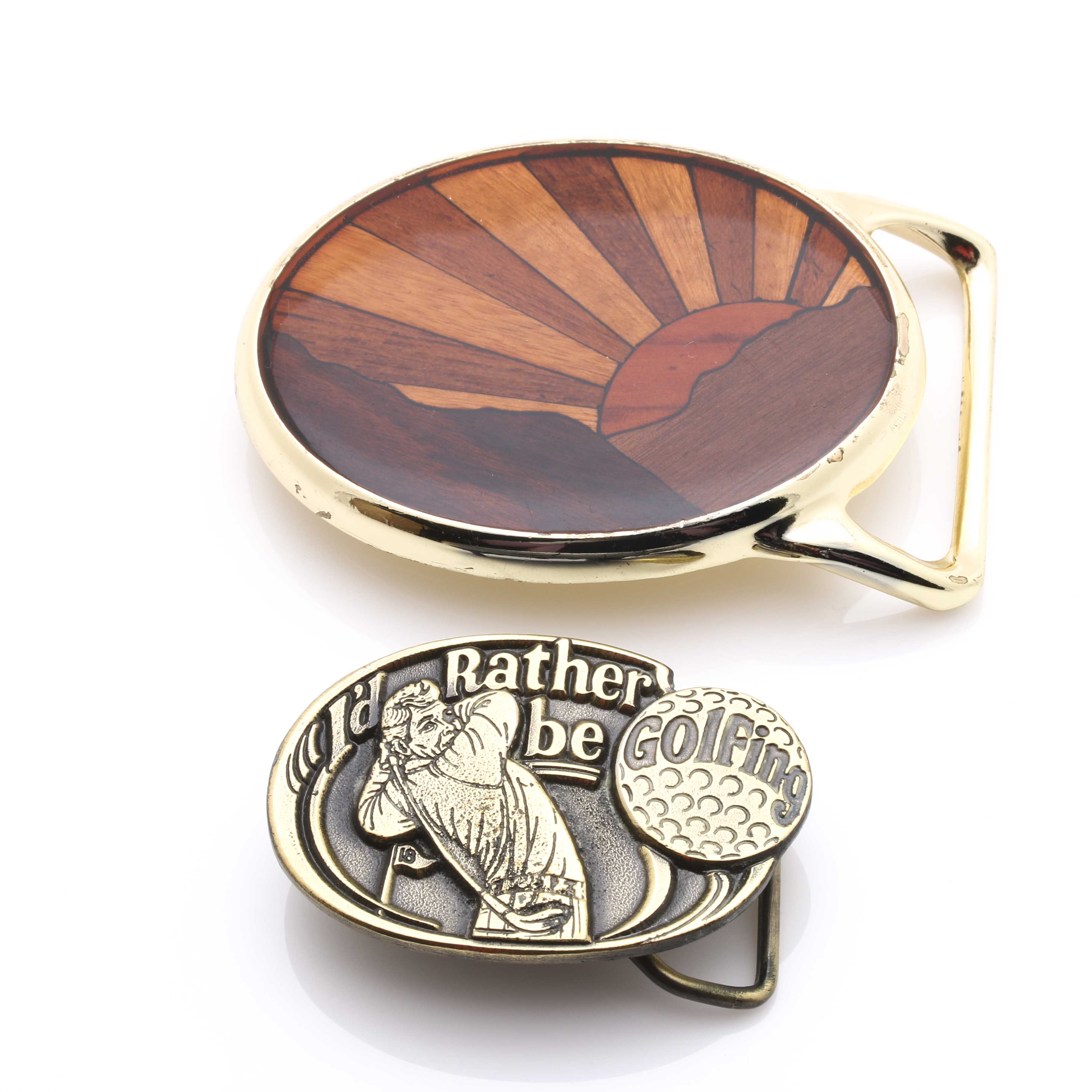 Vintage Belt Buckles and Pens Including Parker