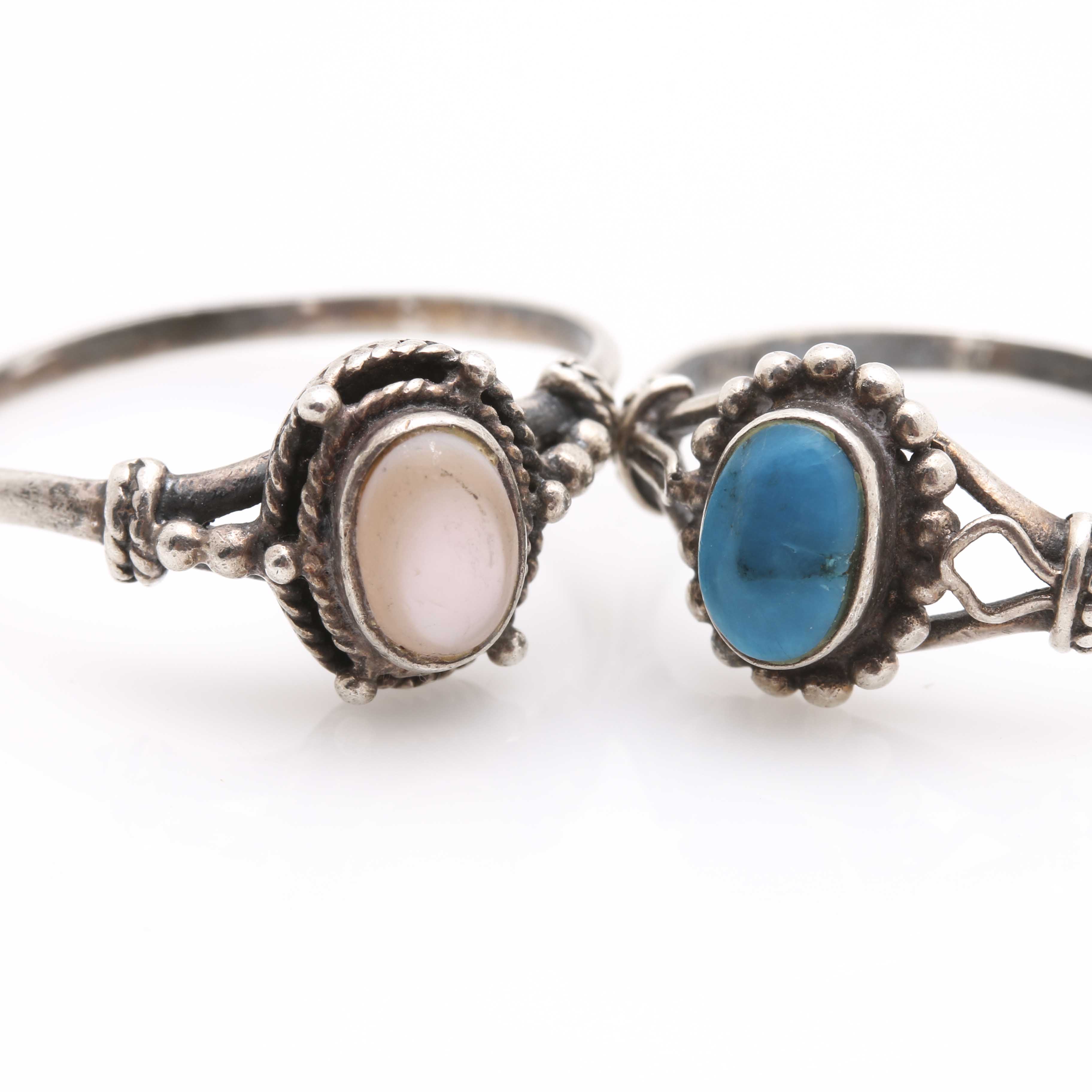 Sterling Silver Jewelry Pieces With Assorted Gemstones