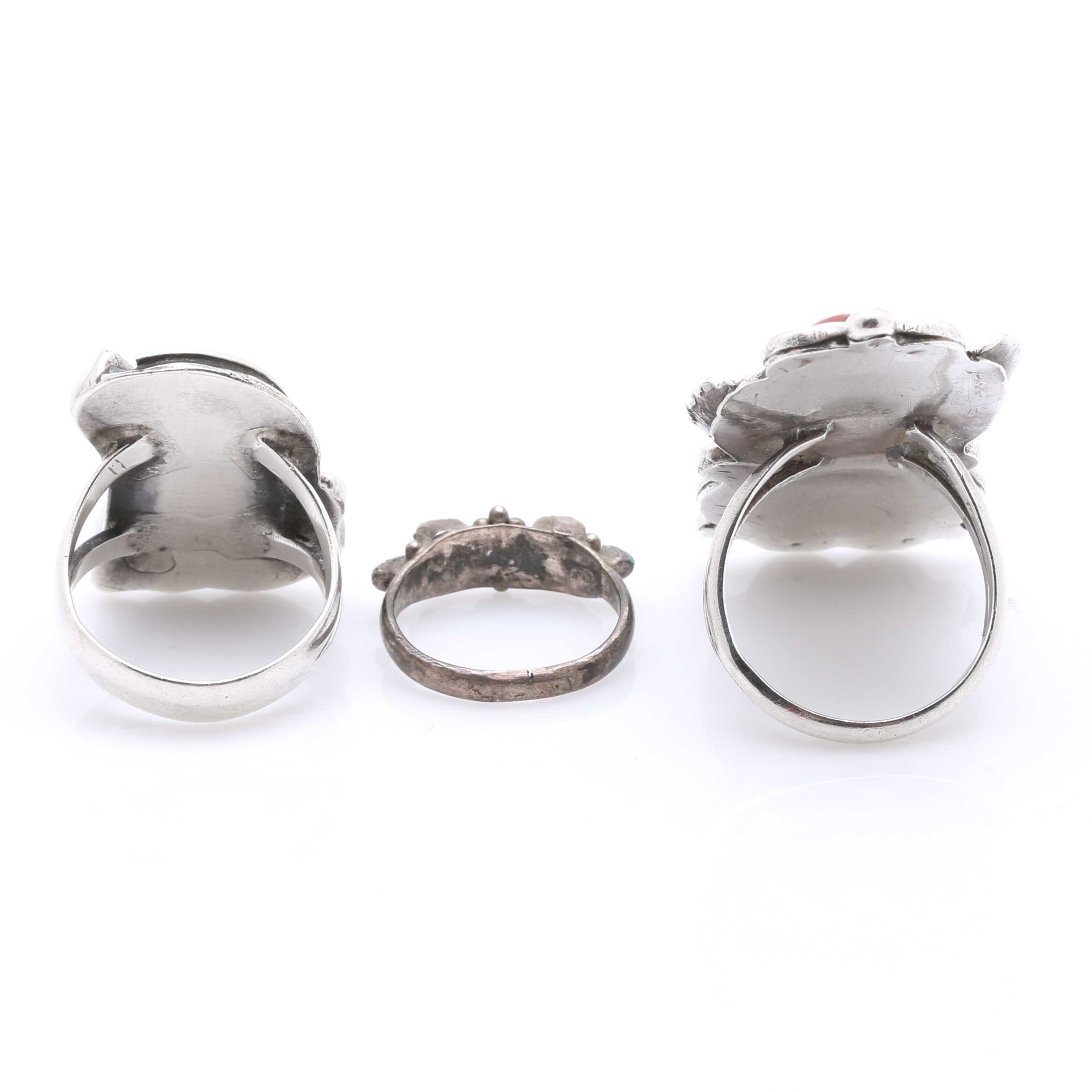 Native American Style Sterling Turquoise and Coral Jewelry