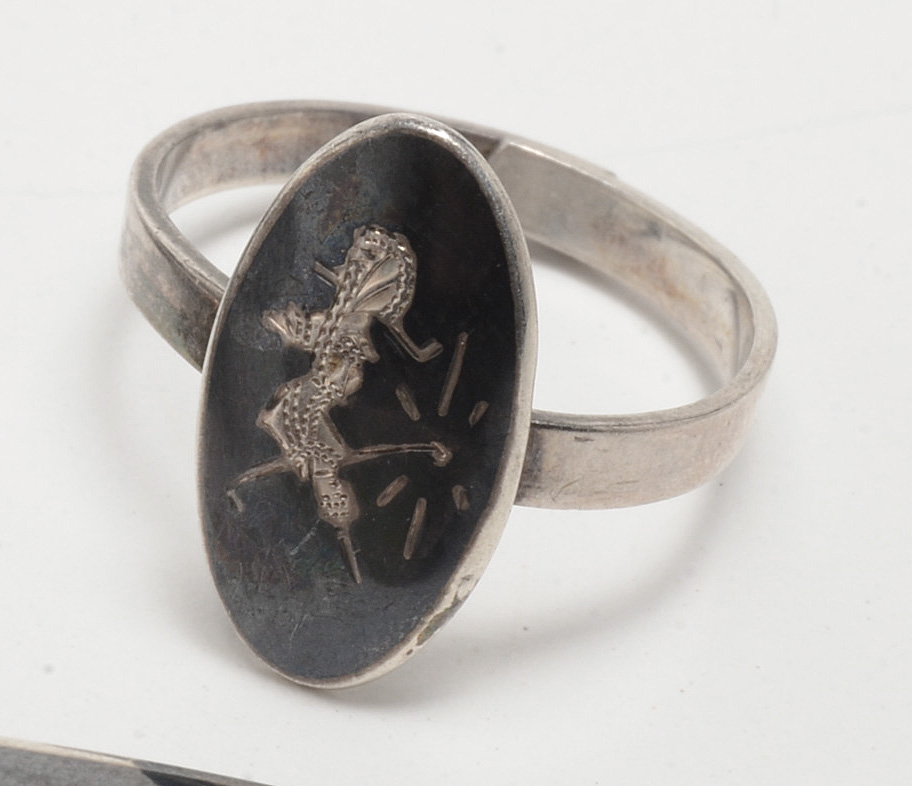 Siam Thai Sterling Silver Nielloware Jewelry Collection