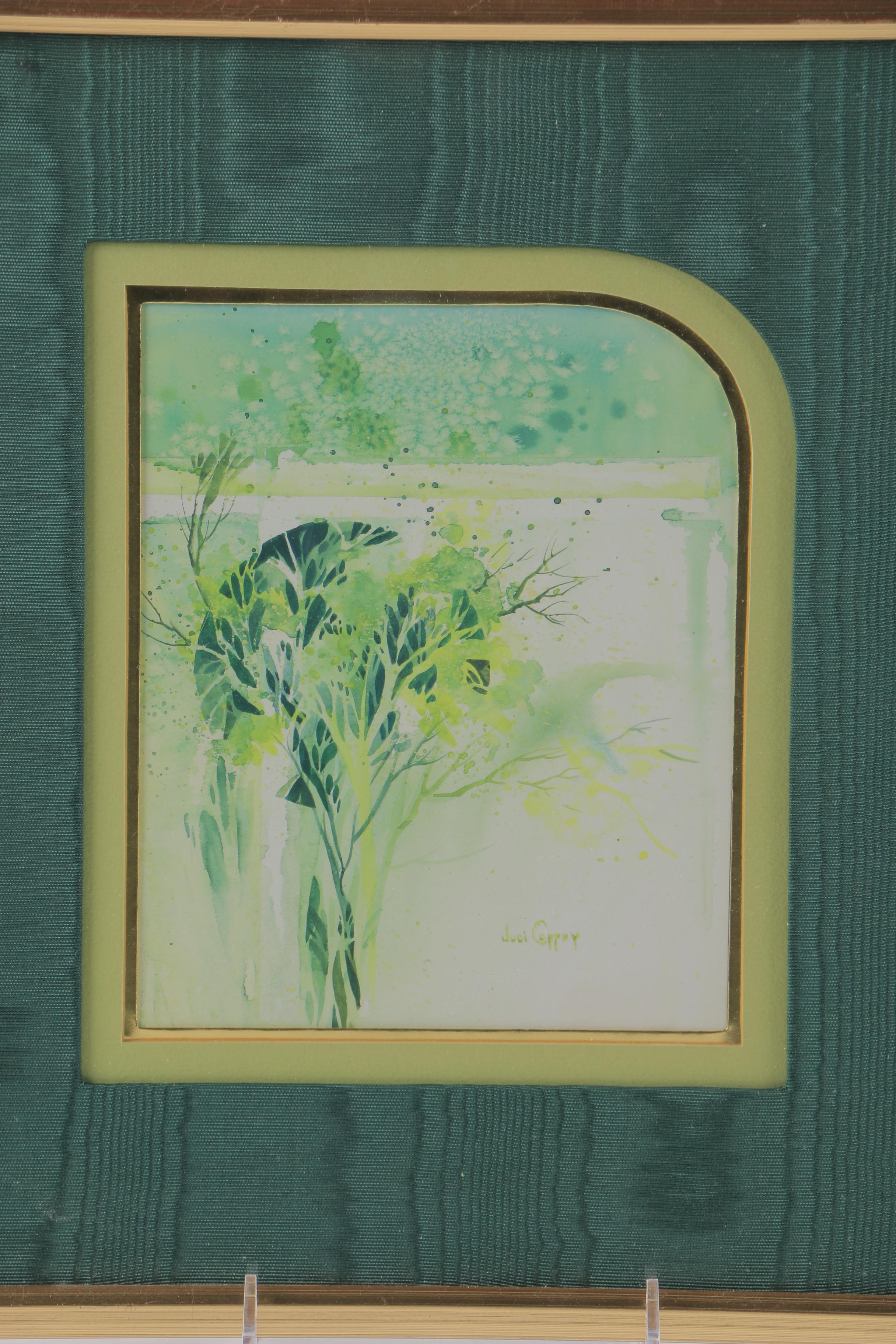 Judi Coffey Watercolor on Paper of an Abstract Still Life