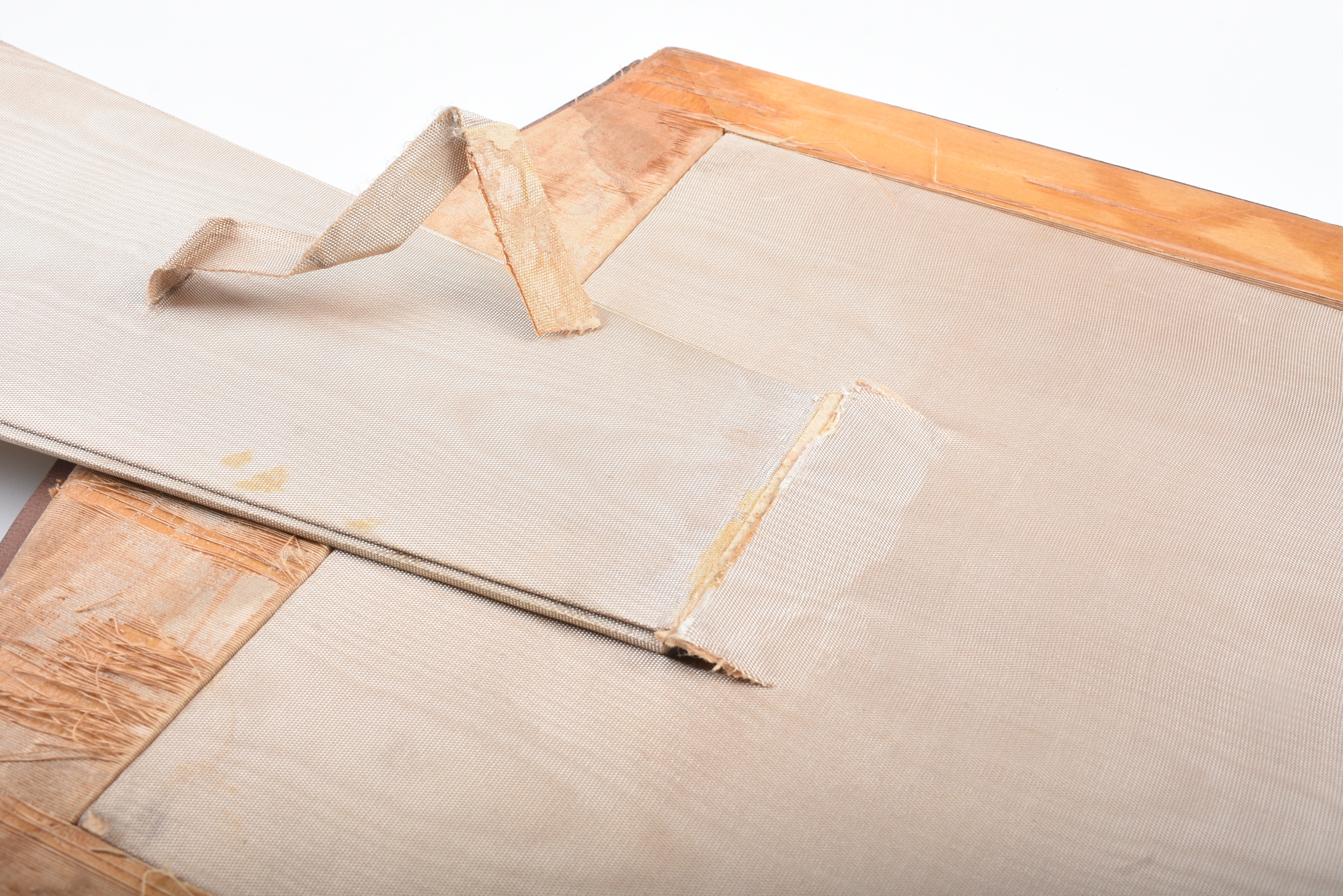 Art Deco Frame with Applied Carved Celedon Jade Scroll Weights