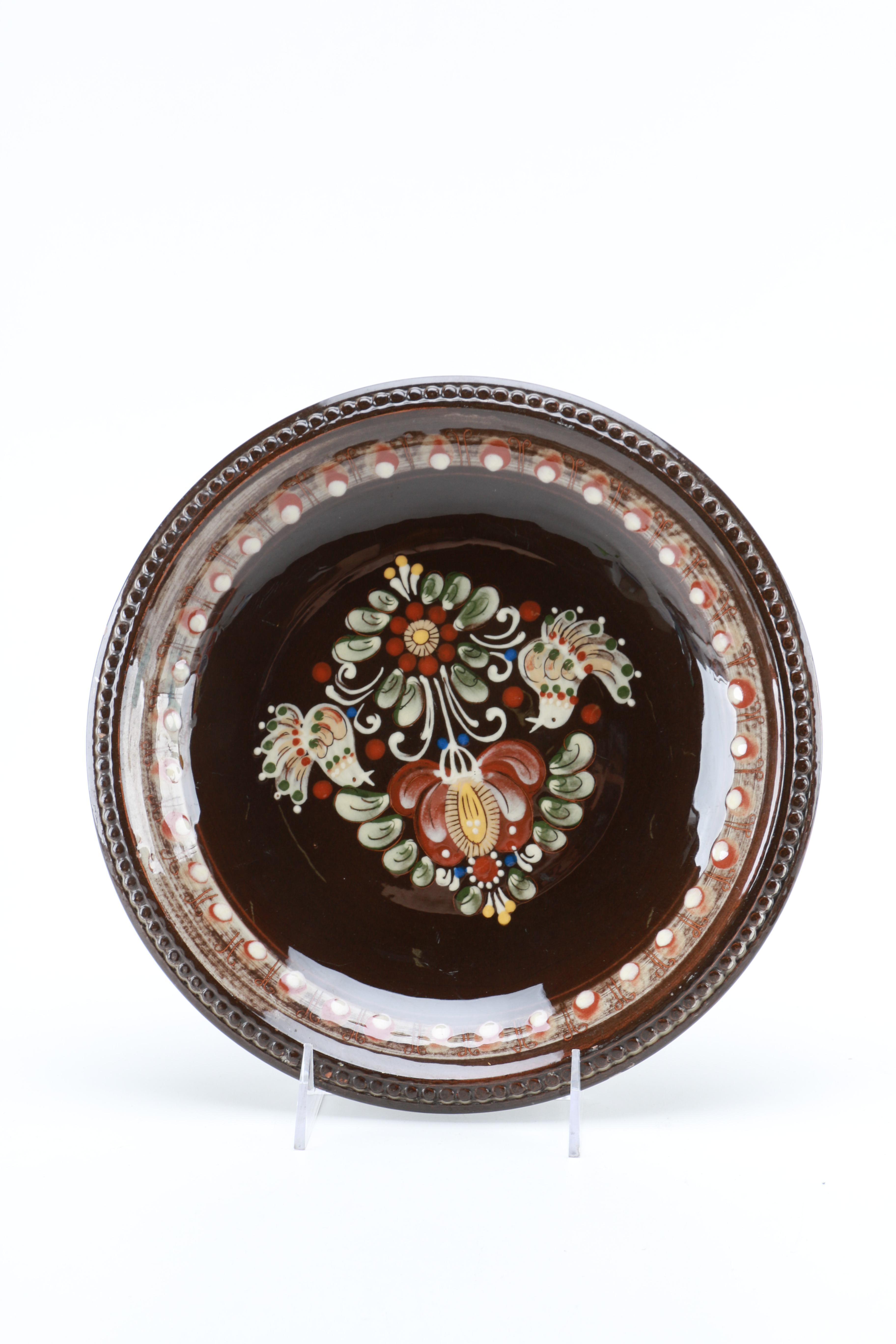 Hugo Kohler Biel Swiss Art Pottery Platter and Gmundner Keramik Dish