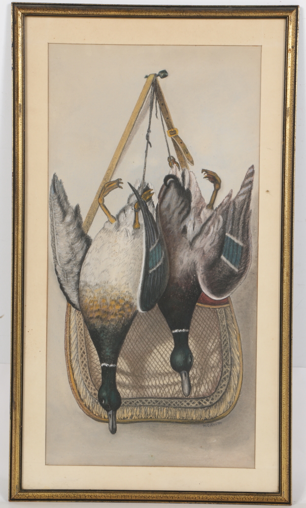 Hervey C. Keim Original Pastel on Paper Hunting Themed Drawings