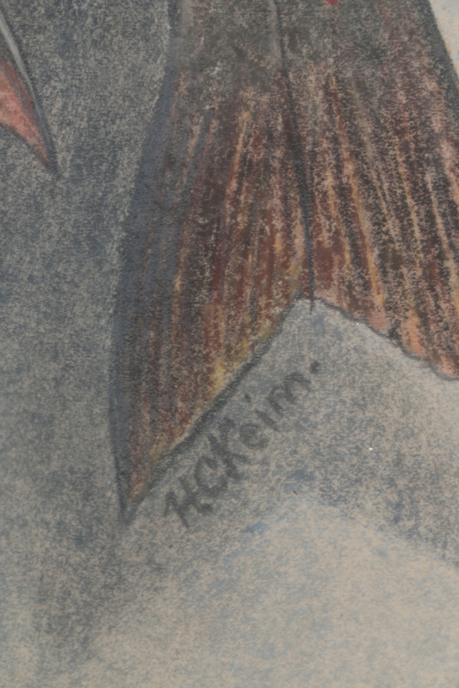 Hervey C. Keim Original Pastel on Paper Hunting Themed Drawings