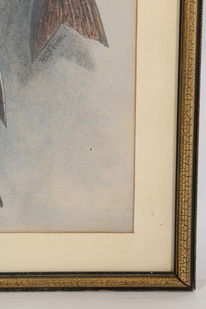 Hervey C. Keim Original Pastel on Paper Hunting Themed Drawings