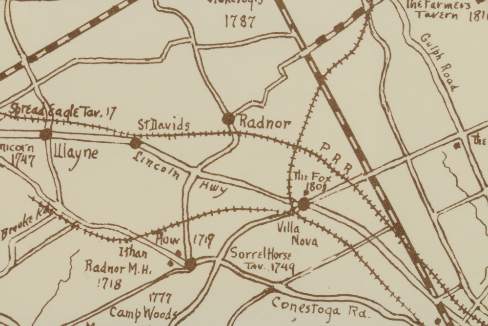 1953 Douglas MacFarlan Map of the Historic Main LIne of Pennsylvania