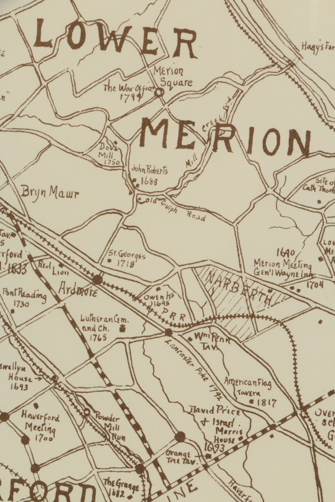1953 Douglas MacFarlan Map of the Historic Main LIne of Pennsylvania