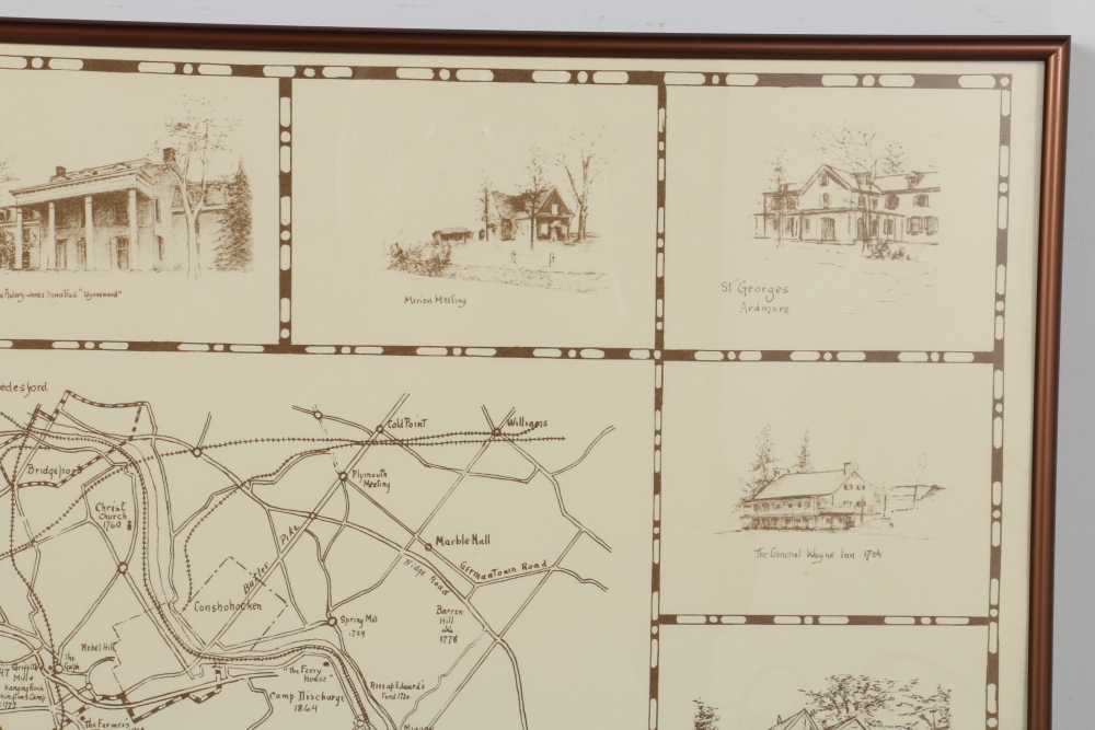 1953 Douglas MacFarlan Map of the Historic Main LIne of Pennsylvania
