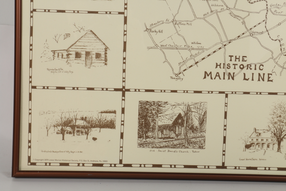 1953 Douglas MacFarlan Map of the Historic Main LIne of Pennsylvania