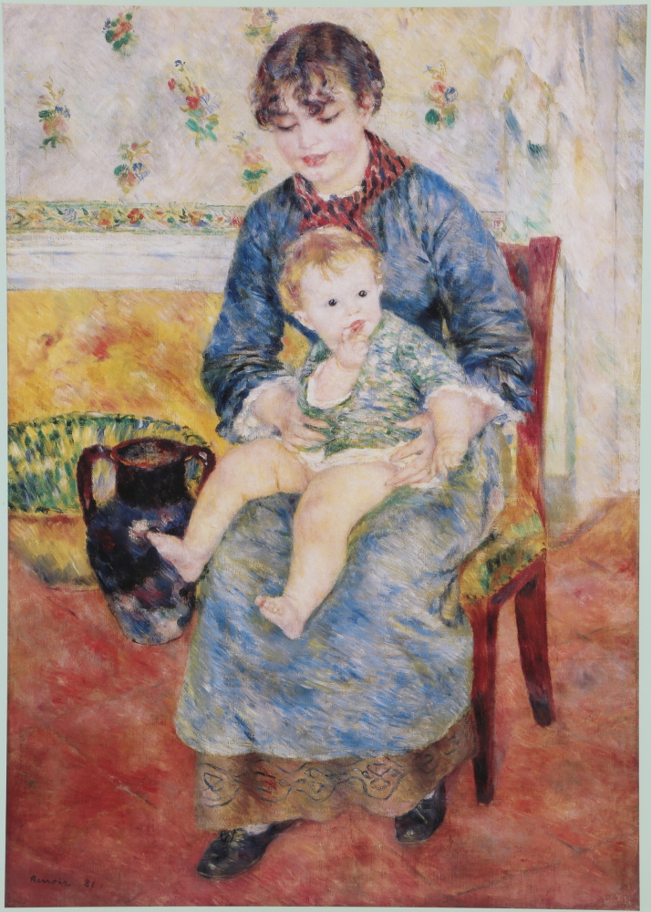 Barnes Foundation Offset Lithograph of "Jeune Mère" After Renoir