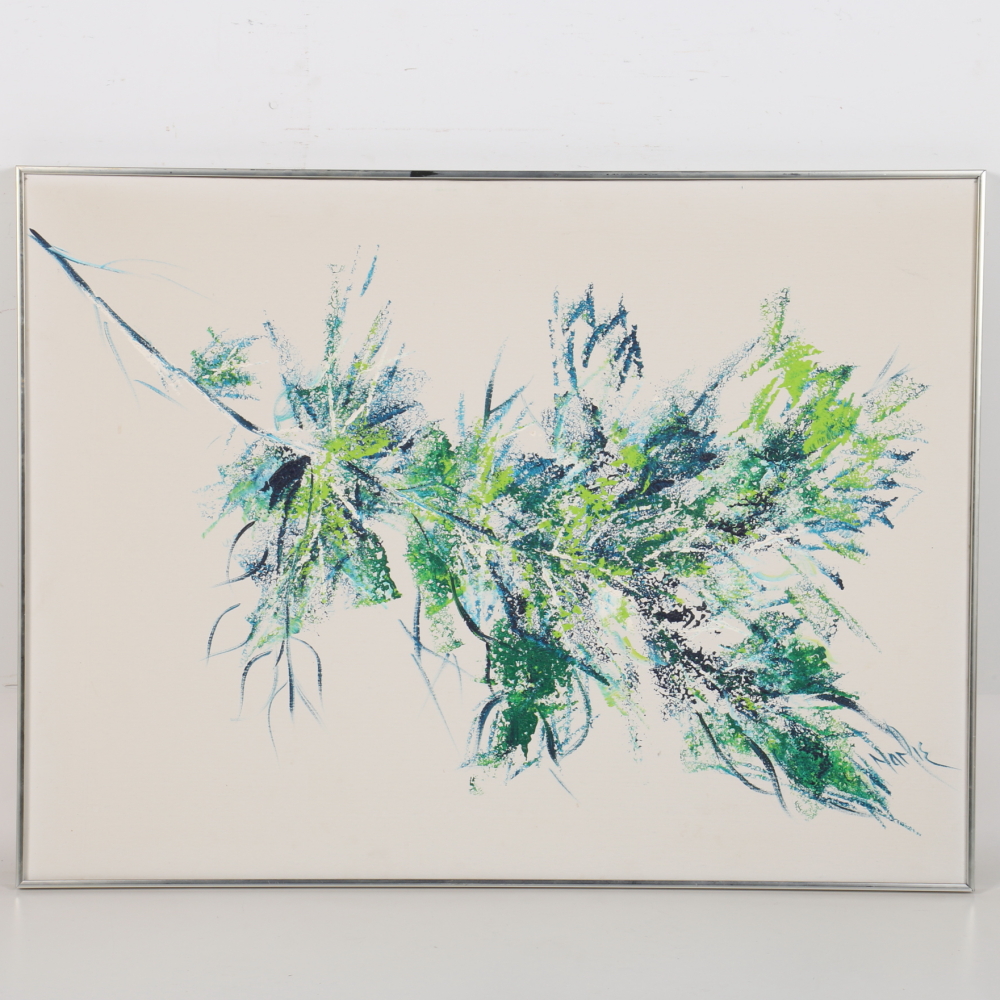 Marie Oil on Canvas Painting Stylized Leaves