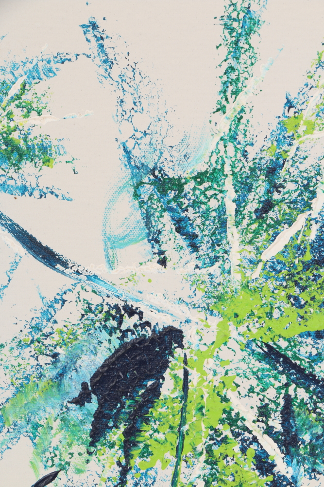 Marie Oil on Canvas Painting Stylized Leaves