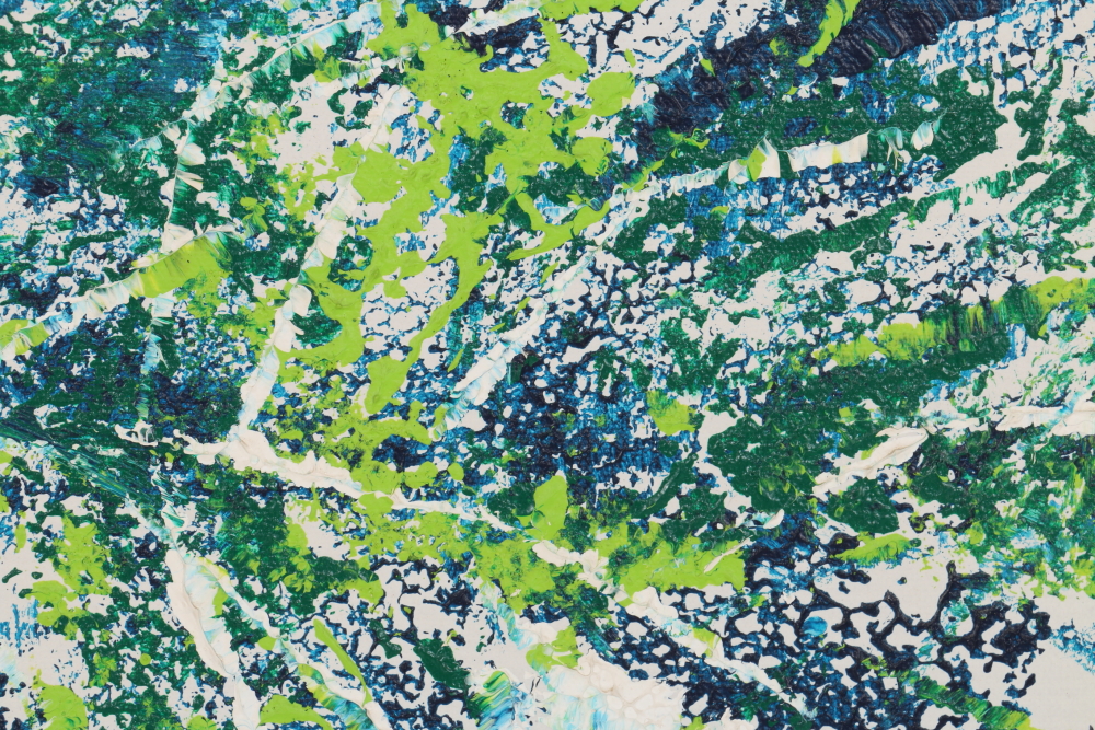 Marie Oil on Canvas Painting Stylized Leaves