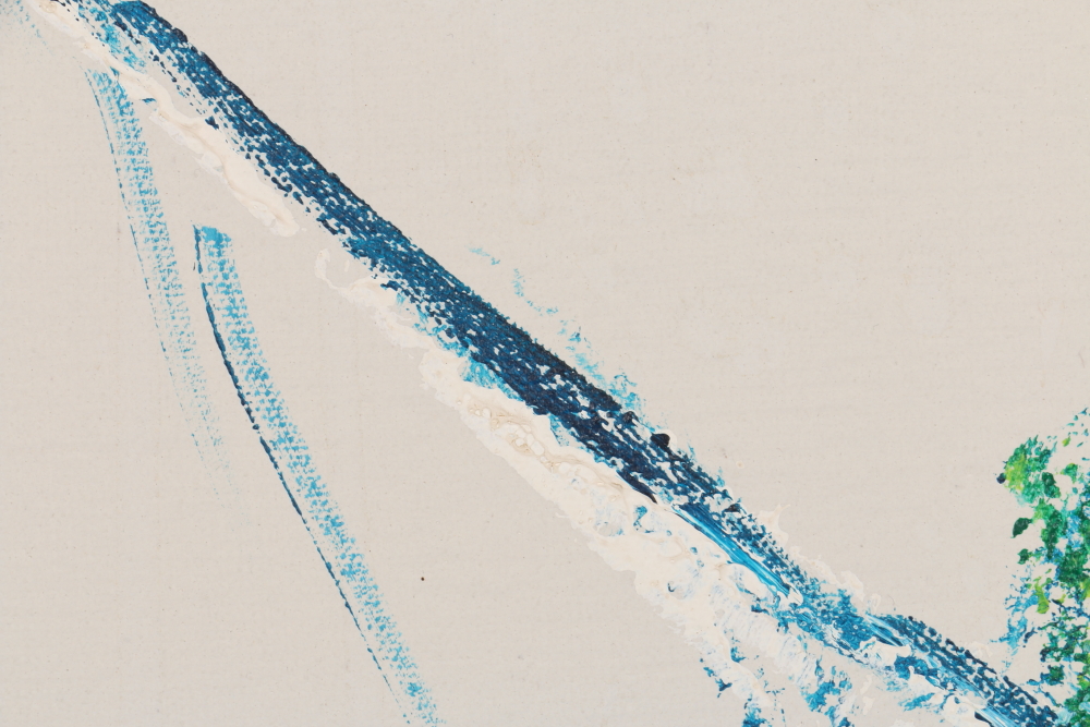 Marie Oil on Canvas Painting Stylized Leaves